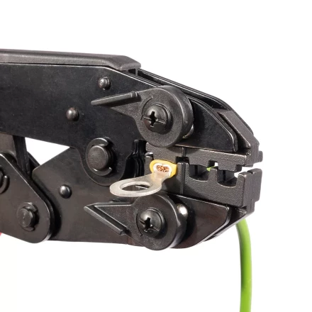 Пресс-клещи КВТ СТО+9 с 9 матрицами МПК для опрессовки разъемов, втулочных, изолированных и неизолированных наконечников (набор) (90778) купить в Уфе