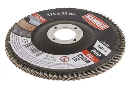 Круг Лепестковый Торцевой (КЛТ) HAMMER КЛТ 1 Ф125х22 Р80 213-026 купить в Уфе