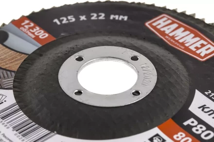 Круг Лепестковый Торцевой (КЛТ) HAMMER КЛТ 1 Ф125х22 Р80 213-026 купить в Уфе