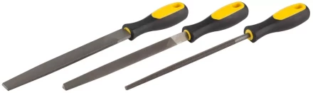 Набор STAYER &quot;PROFI&quot;: Напильники с двухкомпонентной рукояткой, плоский, трехгранный, круглый, №2, 200мм 16610-H3 купить в Уфе