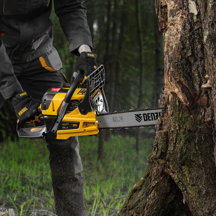 Пила цепная бензиновая Denzel DS-5218, шина 45 см, 52 см3, 3 л.с, шаг 0,325, паз 1,5 мм, 72 звена 95237 купить в Уфе