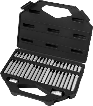 Набор бит HEX, TORX, SPLINE, хвостовик-шестигранник 1/2&quot;,CrV, 42шт  STELS 11318 купить в Уфе