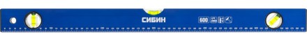 Уровень СИБИН коробчатый, 3 противоударных ампулы, измерительная линейка, 60см 34605-060 купить в Уфе