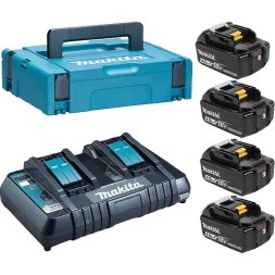 Набор 4 аккумулятора Makita BL 1840B 198489-5, 4 Ач и Зарядное устройство DC 18 RD в MakPac