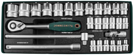 Набор головок торцевых 1/2&quot;DR 8-34мм 28предметов S04Н4728S Jonnesway 47534 купить в Уфе