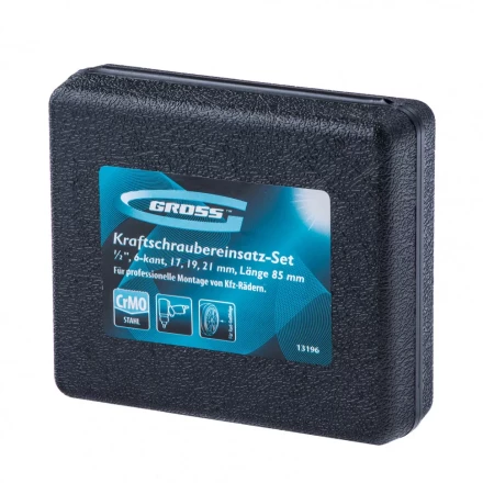 Набор головок ударных шестигранных для колесных дисков 17 19 21 мм 1/2&quot; 3 предмета Gross 13196 купить в Уфе