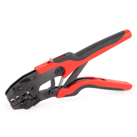 Пресс-клещи КВТ СТВ+5 с 5 матрицами МПК для опрессовки разъемов, втулочных, изолированных и неизолированных наконечников (набор) (89227) купить в Уфе