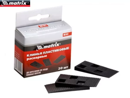 Клинья пластиковые распорные для корректировки при укладке напольных покрытий 20 шт MATRIX 88101 купить в Уфе
