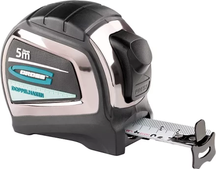 Рулетка &quot;Doppelhaken&quot; 5 м x 25 мм двухсторонний зацеп нейлон двуст. шкала автоматич  GROSS 31124 купить в Уфе