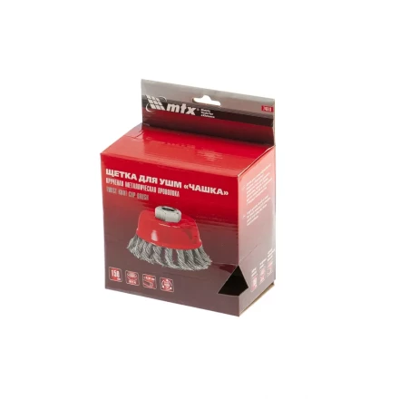 Щетка для УШМ 150 мм М14 &quot;чашка&quot; крученая проволока 0,8 мм MTX 74626 купить в Уфе