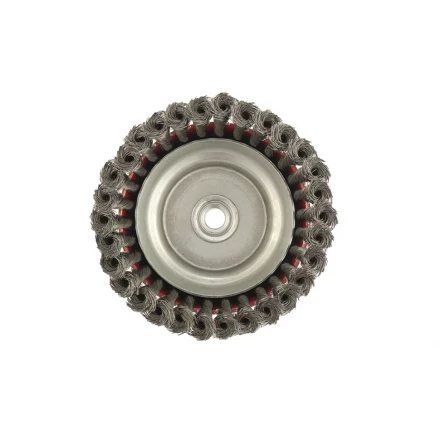 Щетка для УШМ 150 мм М14 &quot;чашка&quot; крученая проволока 0,8 мм MTX 74626 купить в Уфе