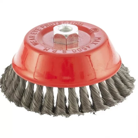 Щетка для УШМ 150 мм М14 &quot;чашка&quot; крученая проволока 0,8 мм MTX 74626 купить в Уфе