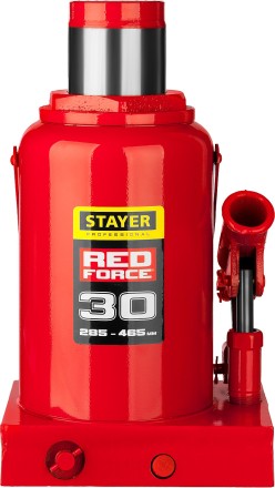 Домкрат гидравлический бутылочный &quot;RED FORCE&quot;, 30т, 285-465 мм, STAYER 43160-30 43160-30_z01 купить в Уфе