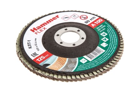 Круг Лепестковый Торцевой (КЛТ) HAMMER КЛТ 1 Ф125х22 Р100 213-021 купить в Уфе