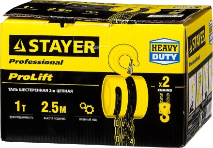 Таль цепная &quot;PROLift&quot; шестеренная, STAYER Profi 4308-1, 1т / 2,5м 4308-1_z01 купить в Уфе