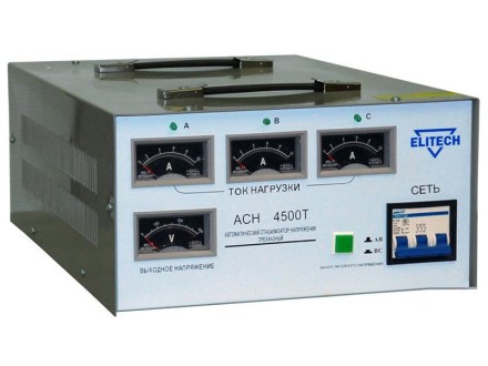 Трехфазный стабилизатор Elitech АСН 4500 Т купить в Уфе
