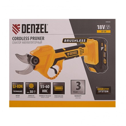 Секатор аккумуляторный Denzel CP-30 59435, 18В Li-Ion купить в Уфе