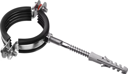 ЗУБР 1 1/2, цинк, 1 шт, трубный хомут с сантехнической шпилькой и дюбелем (37866-47-52) купить в Уфе