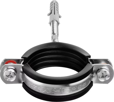 ЗУБР 1 1/2, цинк, 1 шт, трубный хомут с сантехнической шпилькой и дюбелем (37866-47-52) купить в Уфе