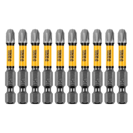 Бита IMPACT, PZ3x50 мм, лазерная обработка шлица, сталь S2, 10 шт., Е 6,3 Denzel 11693 купить в Уфе