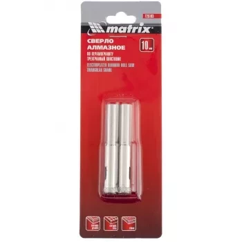 Сверло алмазное по керамограниту 12 х 67 мм 3-гранный хвостовик 2 штук MATRIX 726123 купить в Уфе