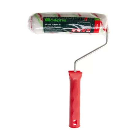 Валик &quot;Эмали&quot; , 180 мм, ворс 12 мм, D - 36 мм, D ручки - 6 мм, полиамид, полиакрил Сибртех 80200 купить в Уфе