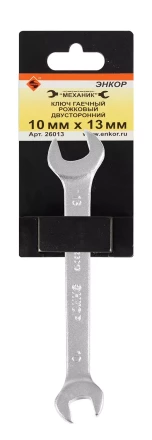 Ключ гаечный рожковый двусторонний 10х13 Энкор 26013 купить в Уфе