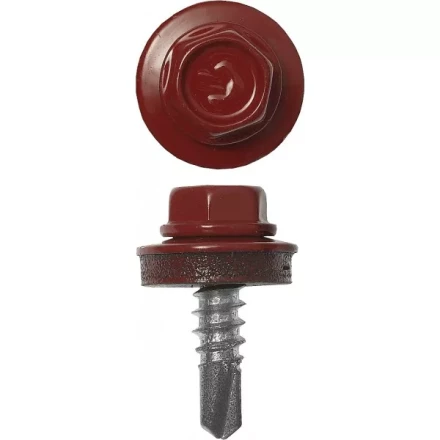 Саморезы ЗУБР "ПРОФЕССИОНАЛ" окраш., RAL 3003 рубин.-красн., для крепл. кров. матер. к металл. констр., 5.5x25мм, 420шт 4-300315-55-025-3003 купить в Уфе