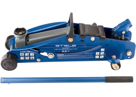 Домкрат гидравлический подкатной с фиксатором 2.5т SAFETY PIN 140-385 мм в кейсе  STELS 51132 купить в Уфе