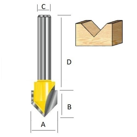 Фреза для V-образных пазов Makita D-10718 купить в Уфе