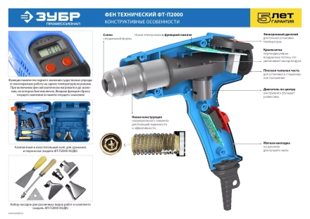 Фен технический + кейс ФТ-П2000 М2ДК серия ПРОФЕССИОНАЛ купить в Уфе