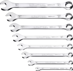 Наборы ключей комбинированных KRAFTOOL, Cr-V, DIN 3110, на пластиковой подвеске 27079-H8C
