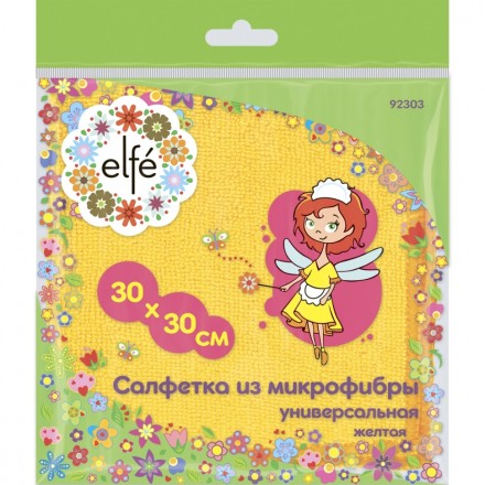 Салфетка универсальная из микрофибры желтая 300х300 мм Elfe 92303 купить в Уфе