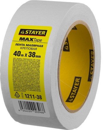 Малярная лента STAYER &quot;MASTER&quot;, креповая, 38мм х 40м 1211-38 купить в Уфе