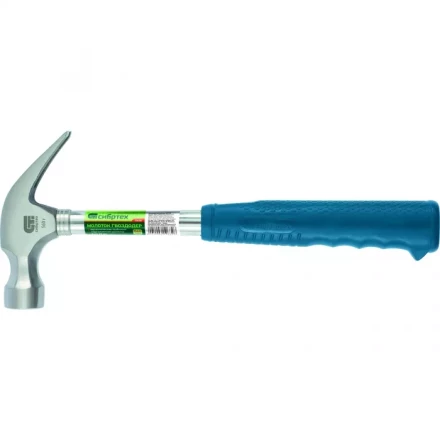 Молоток гвоздодер металлическая трубчатая обрезиненная рукоятка вес 560гр боек 29мм СИБРТЕХ 10438 купить в Уфе