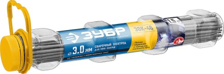 ЗУБР Д 3.0 х 350 мм, 1.5 кг в ПВХ тубе, ЗОК-46 рутил-целлюлозный, электрод сварочный, Профессионал (40031-3.0) купить в Уфе