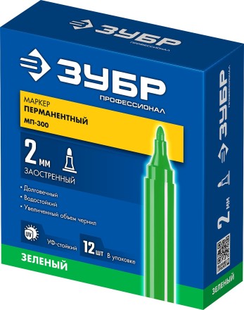 ЗУБР МП-300 зеленый, 2 мм перманентный маркер (06322-4) купить в Уфе