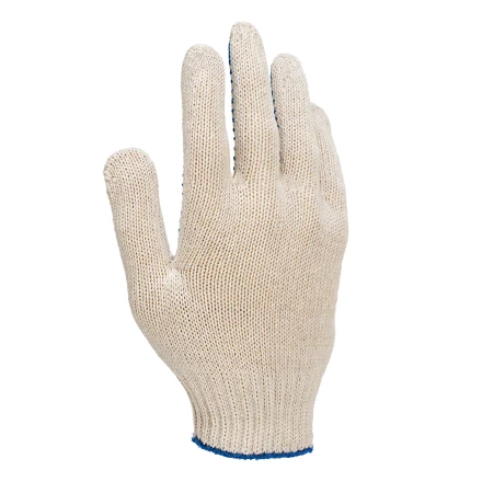 Перчатки трикотажные усиленные, с ПВХ точкой, 7 класс вязки Россия 677725 купить в Уфе