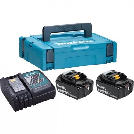 Набор 2 аккумулятора Makita BL 1840B 198310-8, 4 Ач и Зарядное устройство DC 18 RC в MakPac купить в Уфе