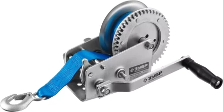 Лебедка ручная барабанная ЗУБР &quot;ПРОФЕССИОНАЛ&quot;, тяговая, ленточная, 1,1т, 10м 43115-1.1 купить в Уфе