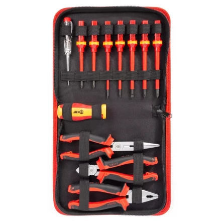 Набор диэлектрического инструмента электрика КВТ НИИ-22, 12 предметов (88962) купить в Уфе