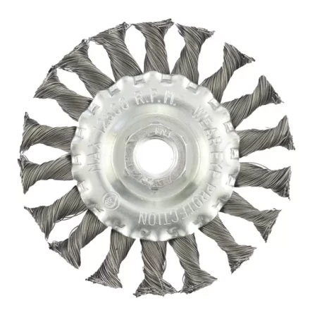 Щетка для УШМ 125 мм М14 плоская крученая проволока 0,35 мм MATRIX 74633 купить в Уфе