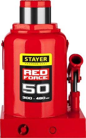 Домкрат гидравлический бутылочный &quot;RED FORCE&quot;, 50т, 300-480 мм, STAYER 43160-50 43160-50_z01 купить в Уфе