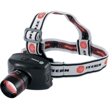 Фонарь наголовный Zoom 3W LED CRE Q5 160 Лм 100 м 3 режима 100% - 50% - стробоскоп 3хААА Stern 90567 купить в Уфе