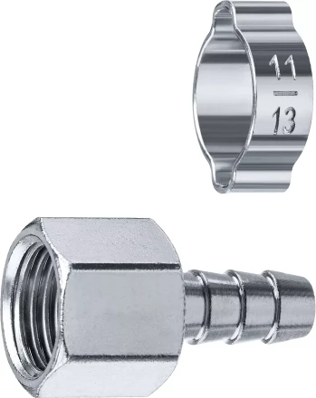 ЗУБР штуцер елочка, 8 мм - 1/4F, переходник с обжимным хомутом, Профессионал (64923-1/4-08) купить в Уфе