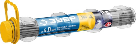 ЗУБР Д 4.0 х 350 мм, 1.5 кг в ПВХ тубе, ЗОК-46 рутил-целлюлозный, электрод сварочный, Профессионал (40031-4.0) купить в Уфе
