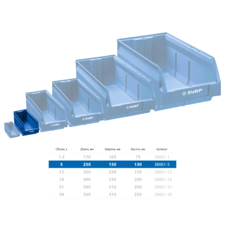 ЗУБР ЛСК-5, 5 л, 250 х 150 х 130 мм, складской лоток, Профессионал (38061-5) купить в Уфе