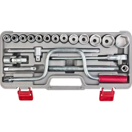 Набор торцовых головок НИЗ &quot;Шоферский инструмент №3&quot;, 1/2&quot;, сталь 40Х, в пластиковом кейсе, 19 предметов 2761-30 купить в Уфе