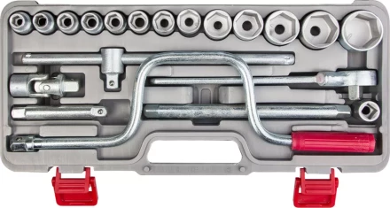 Набор торцовых головок НИЗ &quot;Шоферский инструмент №3&quot;, 1/2&quot;, сталь 40Х, в пластиковом кейсе, 19 предметов 2761-30 купить в Уфе