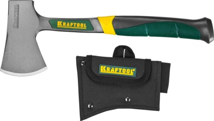 Топорик KRAFTOOL туристический цельнокованый с трехкомпонентной рукояткой, в чехле, 0,6 кг 20645-06 купить в Уфе